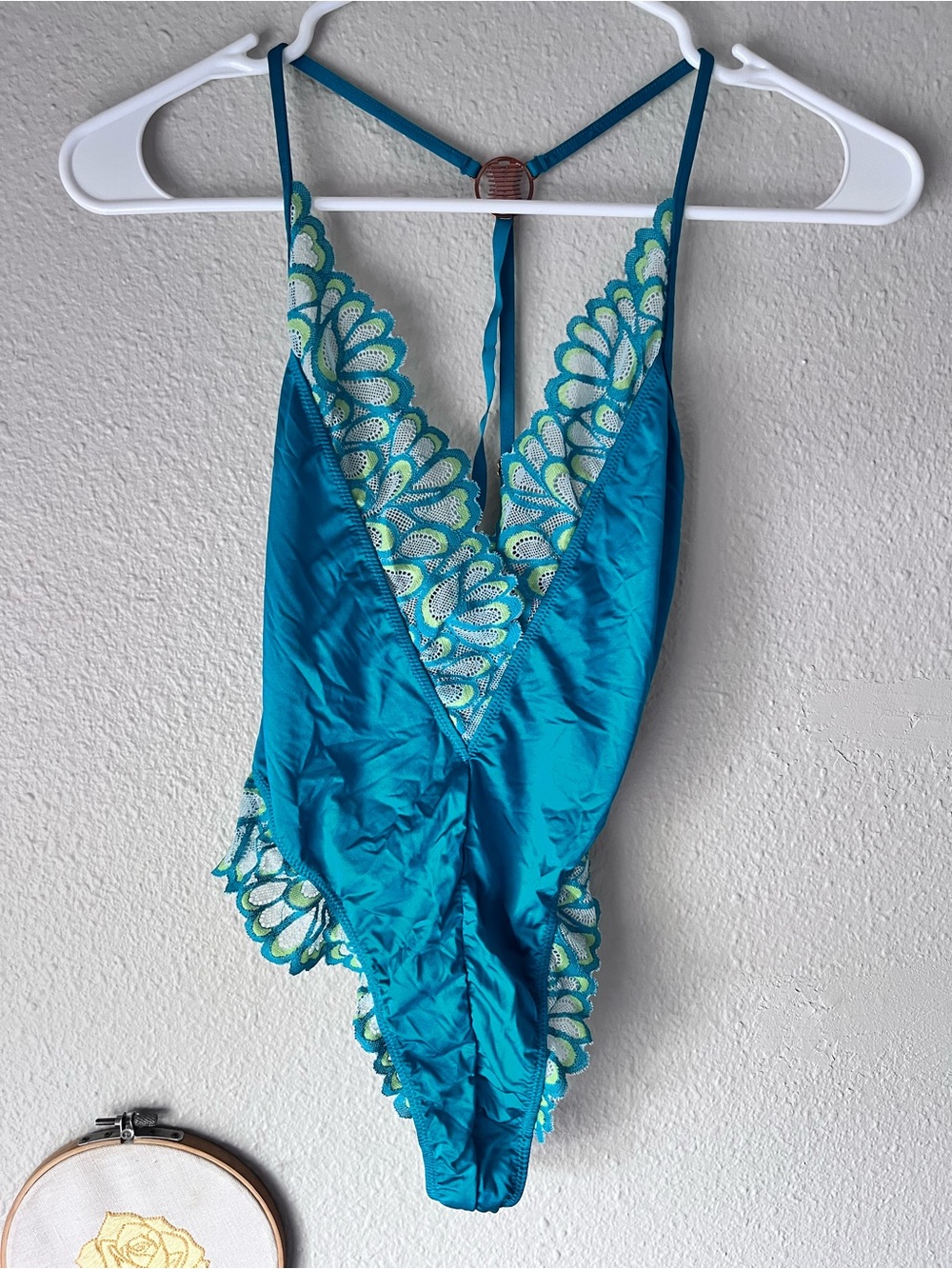 Savage X Fenty Teal Lace-Trim Bodysuit - Women's Intimates